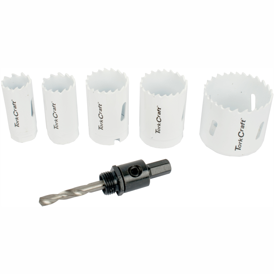 (image for) Hole Saw Set 6pce Bi-metal (22/25/32/35/51mm & 3/8 Hex Mandrel)