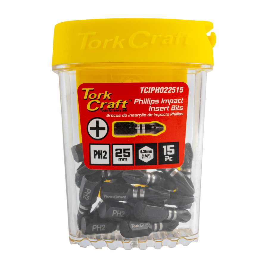 (image for) Impact Phil.2 X 25mm Insert Bit 15pc Tic Tac Case Ph2