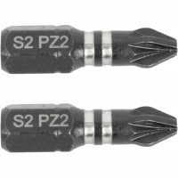 Impact Pozi.2 X 25mm Ins.bit 2/card Pz2 (image for) Impact Pozi.2 X 25mm Ins.bit 2/card Pz2