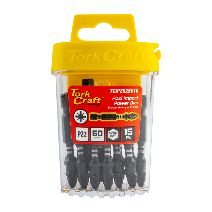 (image for) Impact Pozi.2 X 50mm Insert Bit 15pc Tic Tac Case Pz2