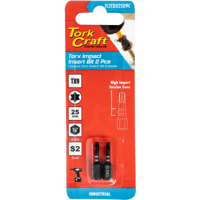 (image for) Torx Tx 9 Impact Insert Bit 25mm 2pc Carded
