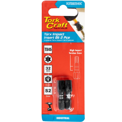 (image for) Torx Tx 45 Impact Insert Bit 25mm 2pc Carded