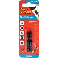 Torx Tx 6 Impact Power Bit 50mm 2pc Carded (image for) Torx Tx 6 Impact Power Bit 50mm 2pc Carded