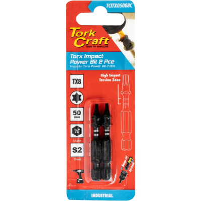 (image for) Torx Tx 8 Impact Power Bit 50mm 2pc Carded