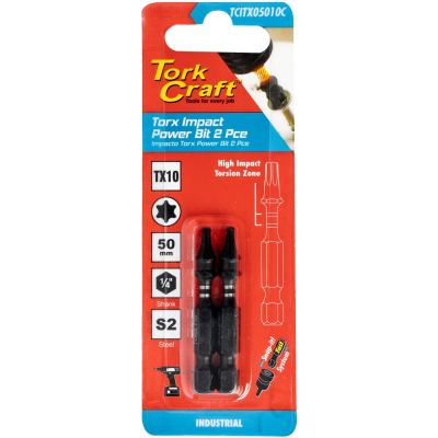 (image for) Torx Tx 10 Impact Power Bit 50mm 2pc Carded