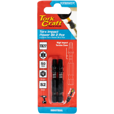 (image for) Torx Tx 27 Impact Power Bit 50mm 2pc Carded