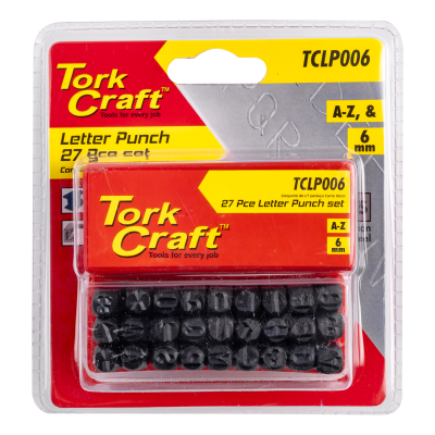 (image for) Letter Punch Set 6mm (a-z) Lower Case 27pc Black Finish