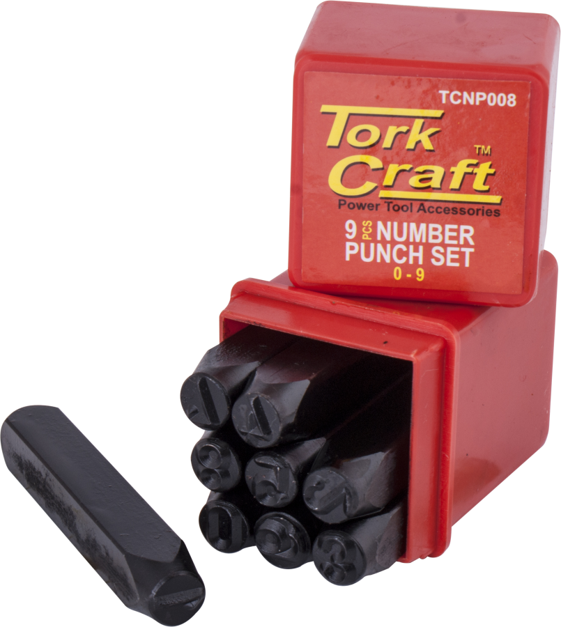 (image for) Number Punch Set 8mm (0-9mm) Black Finish