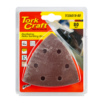 (image for) Oscillating Sandpaper A/o 93mm 10pc Delta Shape 80grit
