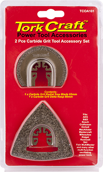 (image for) Tork Craft TCOA101 Quick Change Oscillating Carbide Grit Accessory Kit 2pc