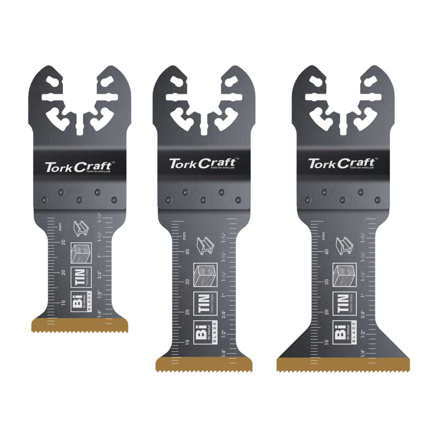 (image for) Tork Craft Quick Change Oscillating Titanium Blade Wood & Metal Accessory Kit 3pc