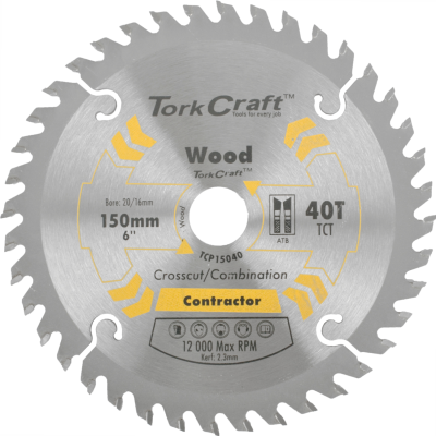 (image for) Blade Contractor 150 X 40t 20/16 Circular Saw Tct