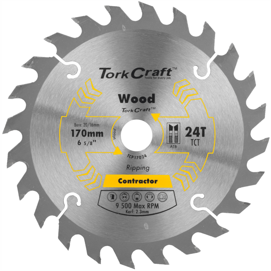 (image for) Blade Contractor 170 X 24t 20/16 Circular Saw Tct