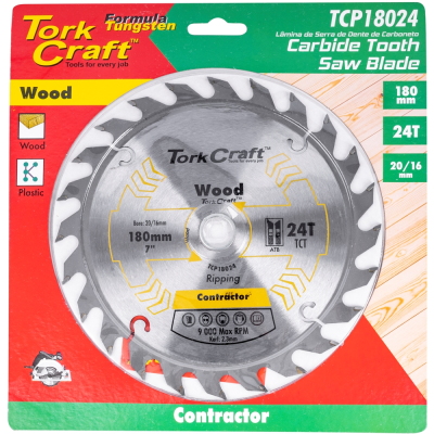 (image for) Blade Contractor 180 X 24t 20/16 Circular Saw Tct