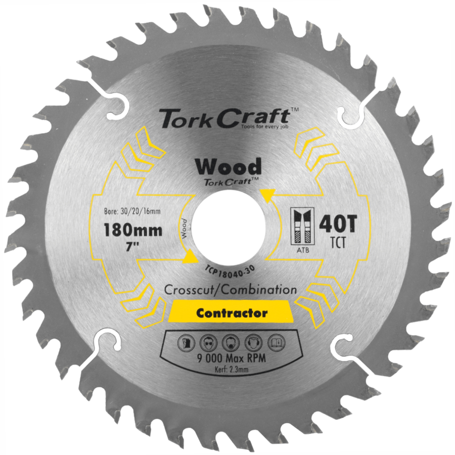 (image for) Blade Contractor 180 X 40t 30/20/16 Circular Saw Tct