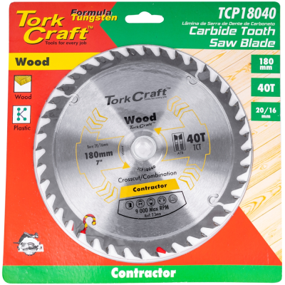 (image for) Blade Contractor 180 X 40t 20/16 Circular Saw Tct