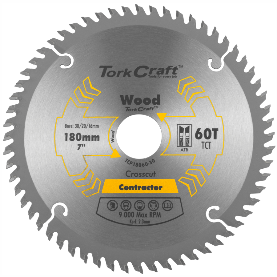 (image for) Blade Contractor 180 X 60t 30/20/16 Circular Saw Tct