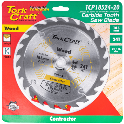 (image for) Blade Contractor 185 X 24t 20-16mm Circular Saw Tct