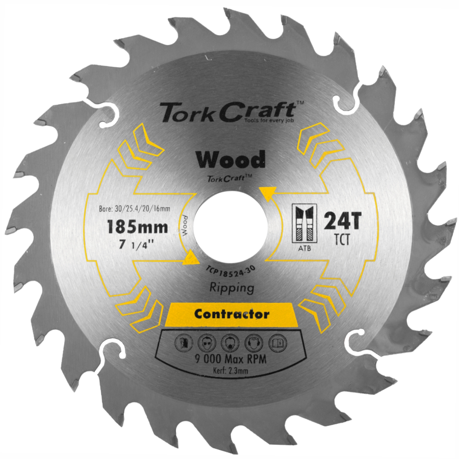 (image for) Blade Contractor 185 X 24t 30/20/16/1 Circular Saw Tct