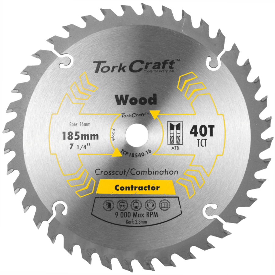 (image for) Blade Contractor 185 X 40t 16mm Circular Saw Tct
