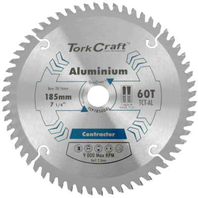 (image for) Blade Contractor Alum 185 X 60t 20/16 Circular Saw Tct