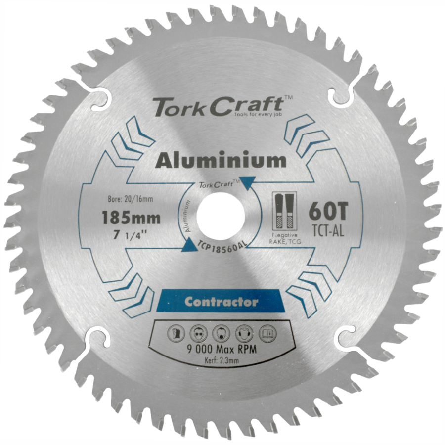 (image for) Blade Contractor Alum 185 X 60t 20/16 Circular Saw Tct