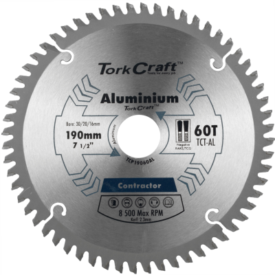 (image for) Blade Contractor Alum 190 X 60t 30/20/16 Circular Saw Tct