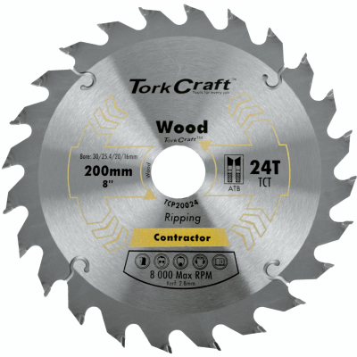 (image for) Blade Contractor 200 X 24t 30/1/20/16 Circular Saw Tct