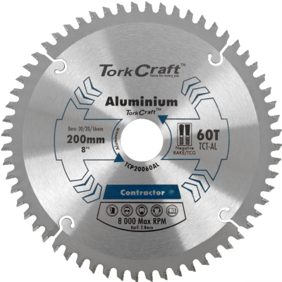(image for) Blade Contactor Alum 200 X 60t 30/20/16 Circular Saw Tct