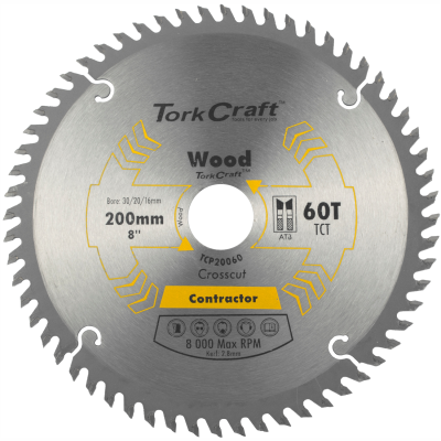 (image for) Blade Contractor 200 X 60t 30/20/16 Circular Saw Tct