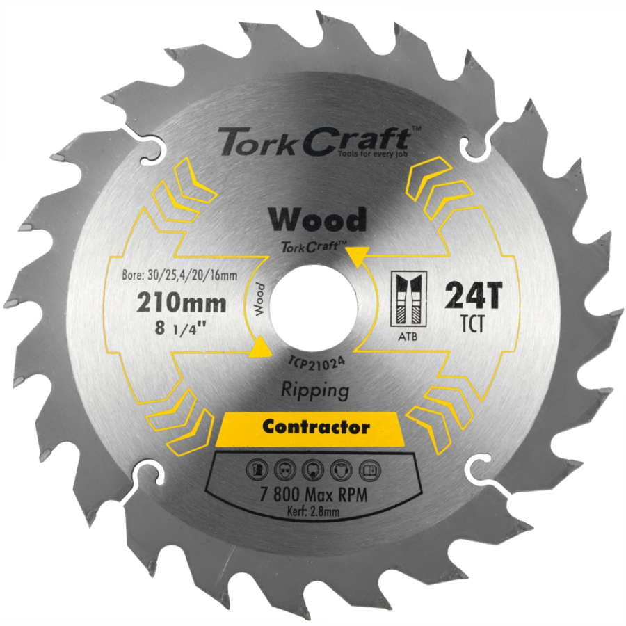 (image for) Blade Contractor 210 X 24t 30/1/20/16 Circular Saw Tct