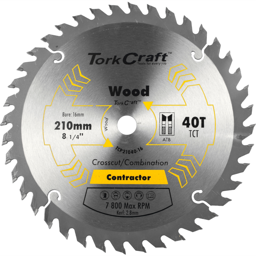 (image for) Blade Contractor 210 X 40t-16mm Circular Saw Tct