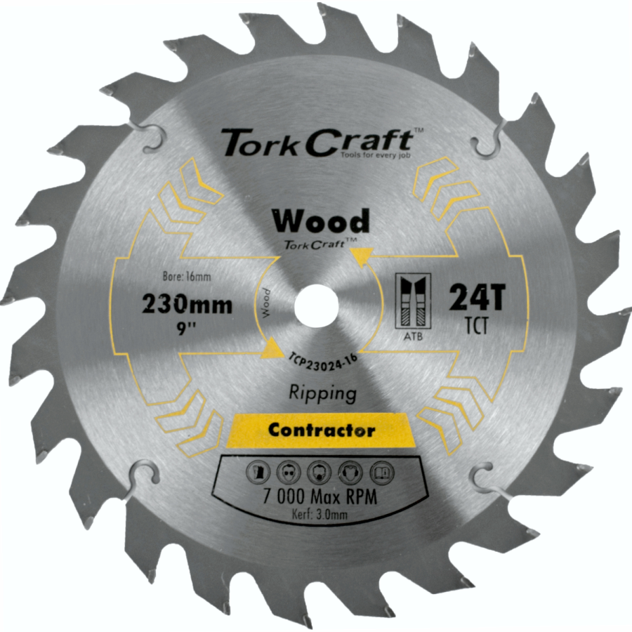 (image for) Blade Contractor 230 X 24t 16mm Circular Saw Tct