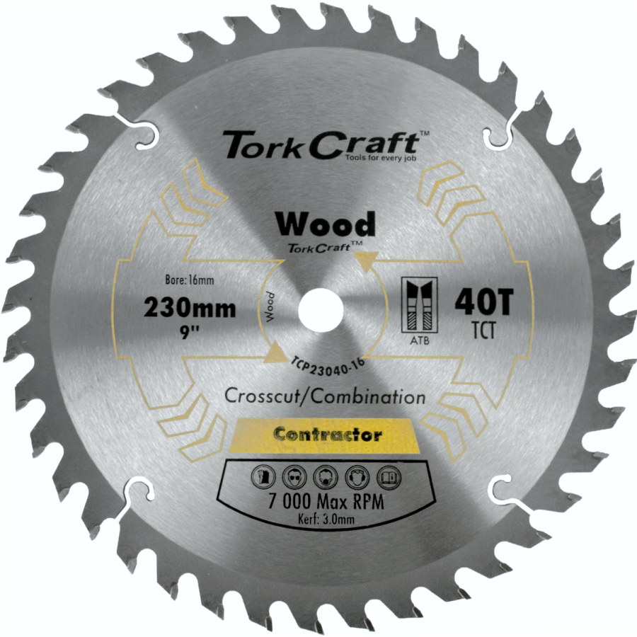 (image for) Blade Contractor 230 X40t 16mm Circular Saw Tct