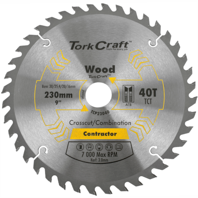 (image for) Blade Contractor 230 X 40t 30/1/20/16 Circular Saw Tct