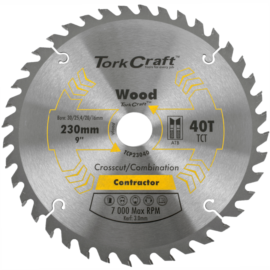 (image for) Blade Contractor 230 X 40t 30/1/20/16 Circular Saw Tct