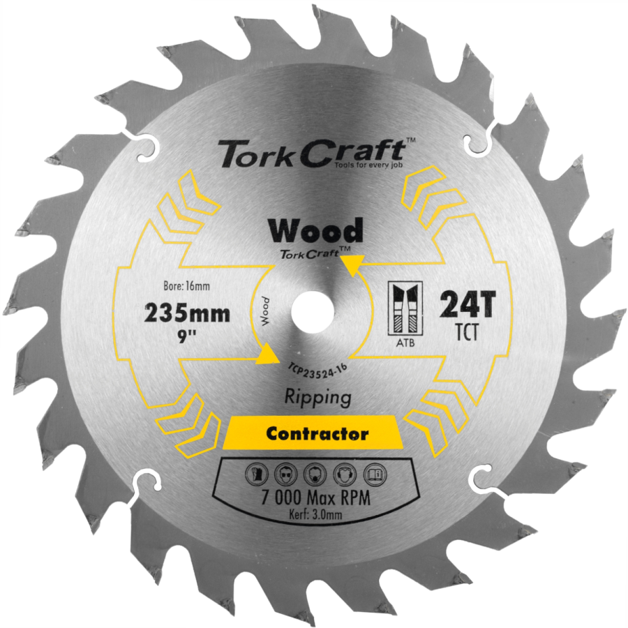 (image for) Blade Contractor 235 X 24t 16mm Circular Saw Tct