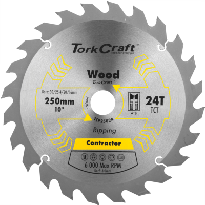 (image for) Blade Contractor 250 X 24t 30/16 Circular Saw Tct