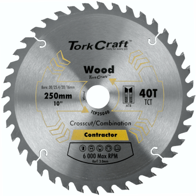 (image for) Blade Contractor 250 X 40t 30/1/20/16 Circular Saw Tct