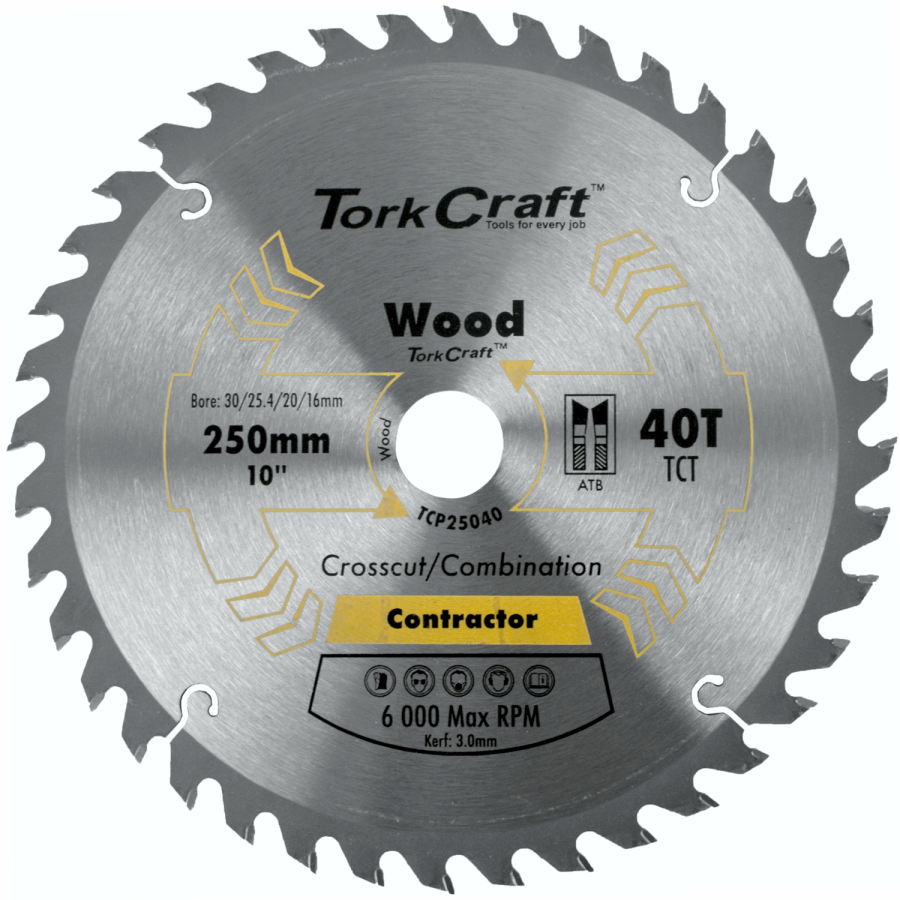 (image for) Blade Contractor 250 X 40t 30/1/20/16 Circular Saw Tct
