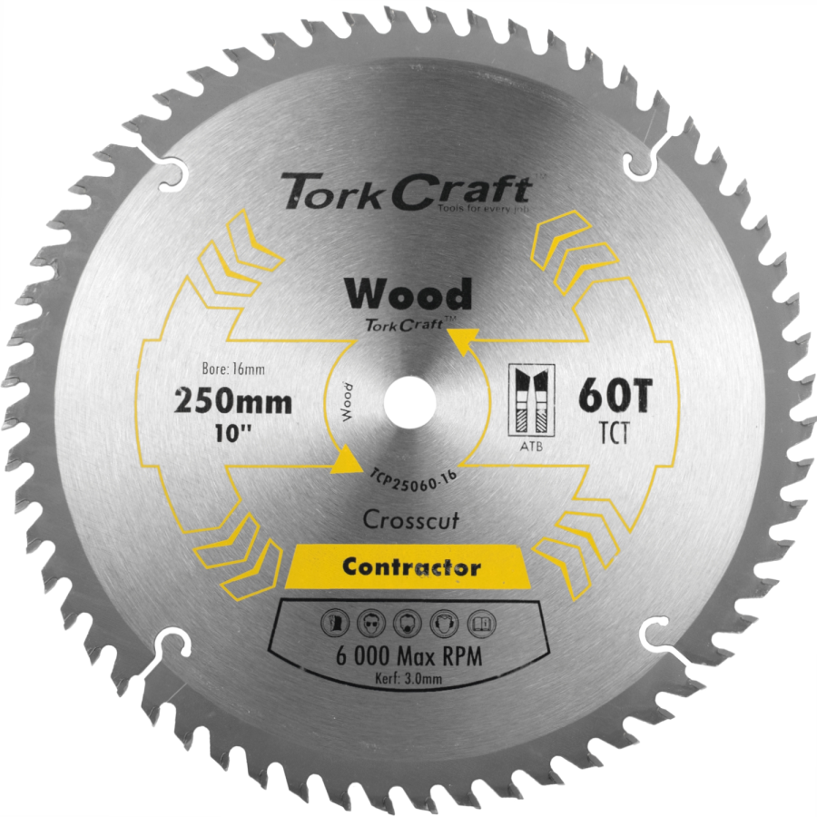 (image for) Blade Contractor 250 X 60t 16mm Circular Saw Tct