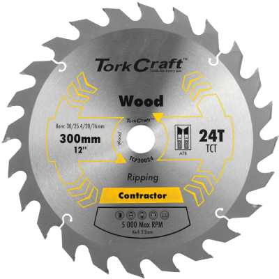 (image for) Blade Contractor 300 X 24t 30/1/20/16 Circular Saw Tct