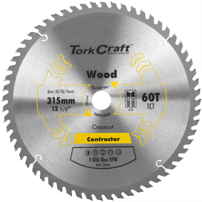 (image for) Blade Contractor 315 X 60t 30/1/20/16 Circular Saw Tct