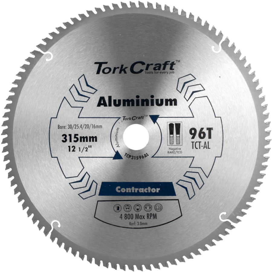 (image for) Blade Contractor Alum 315 X 96t 30/1/20/16 Aluminium Circular Saw Tct