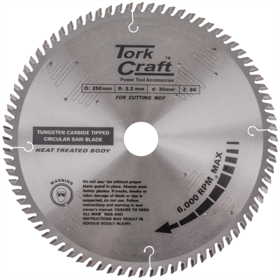 (image for) Blade Tct 250 X 80t 30mm Alum Tcg Negative Profesional Industrial