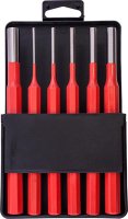 Tork Craft Pin Punch Set 6pc - 2.5, 3.5, 4. 5, 6, 8, 10mm Red (image for) Tork Craft Pin Punch Set 6pc - 2.5, 3.5, 4. 5, 6, 8, 10mm Red