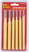 Tork Craft Pin Punch Set 6pc - 1.5, 3, 4, 5, 6, 8mm Yellow (image for) Tork Craft Pin Punch Set 6pc - 1.5, 3, 4, 5, 6, 8mm Yellow