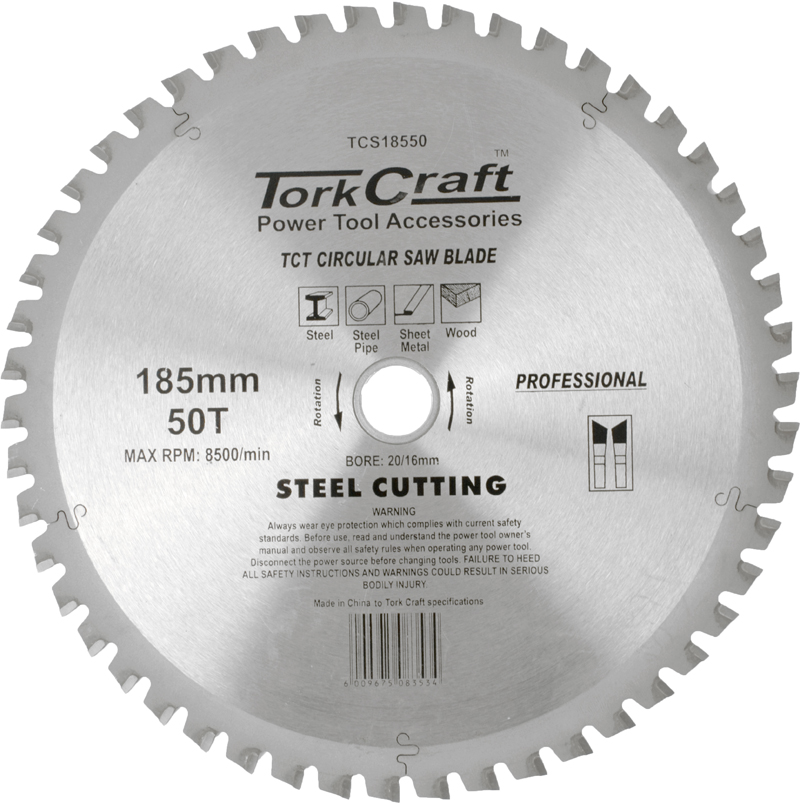 (image for) Tct Blade Steel Cutting 185x50t 20/16