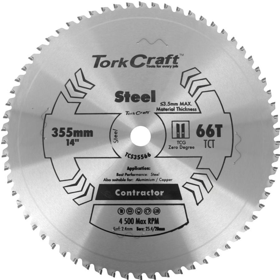 (image for) Tct Blade Steel Cutting 355x66t 25.4mm