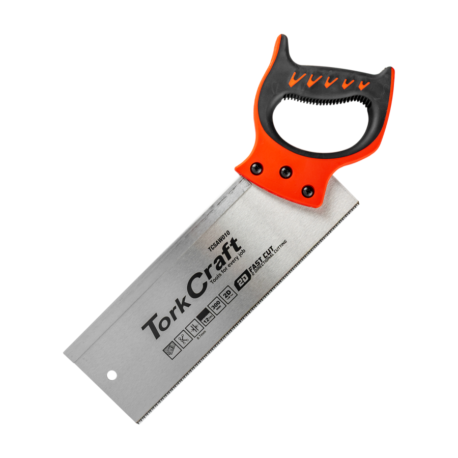 (image for) Back Saw 300mm 12tpi 0.7mm Temp. Blade Abs Handle